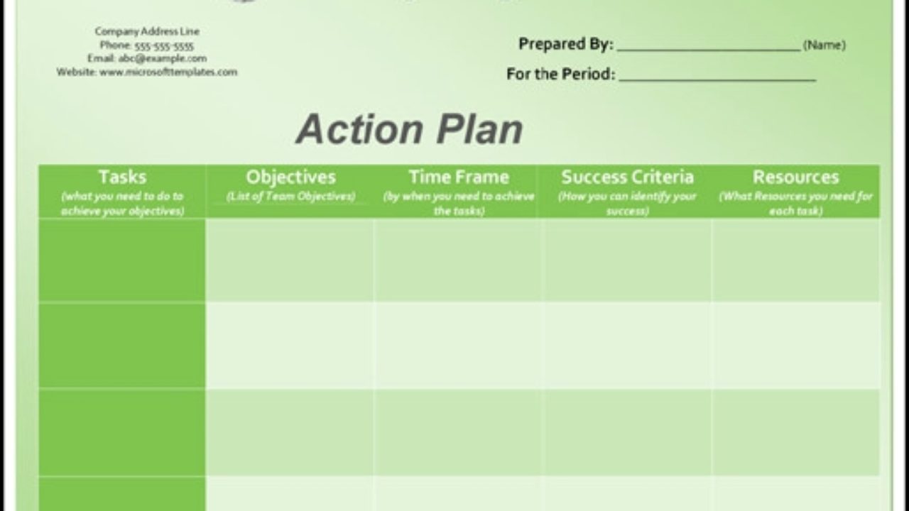 3 Action Plan Templates Excel Word Templates