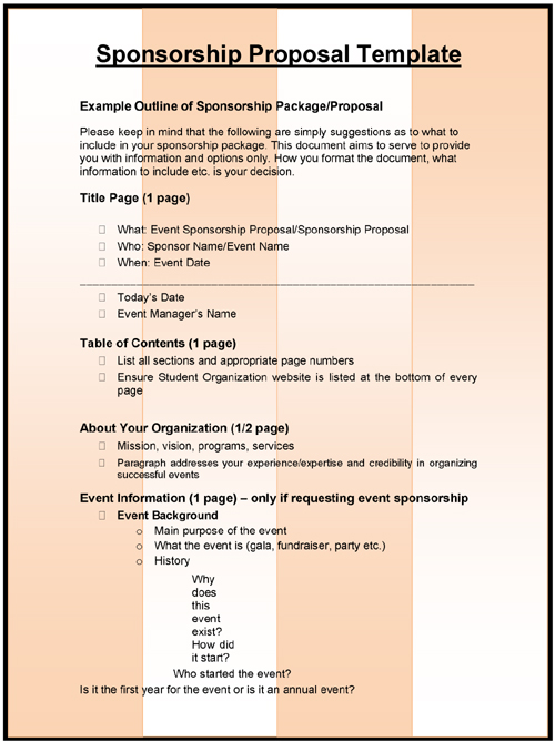 Sponsorship Proposal Format