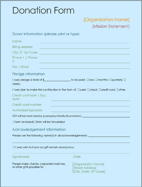 Donation Form Sample
