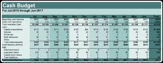 Cash Budget Template