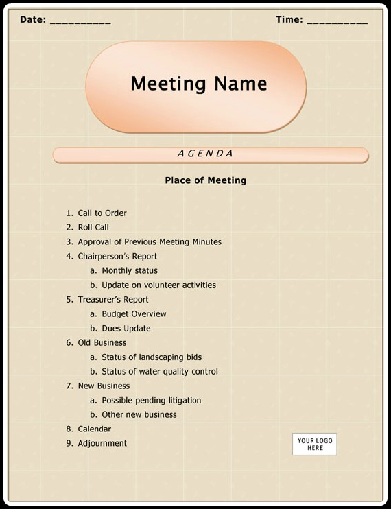 Free Agenda Sample