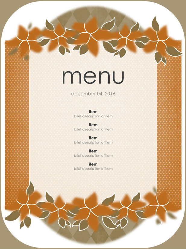 Holiday Menu Template