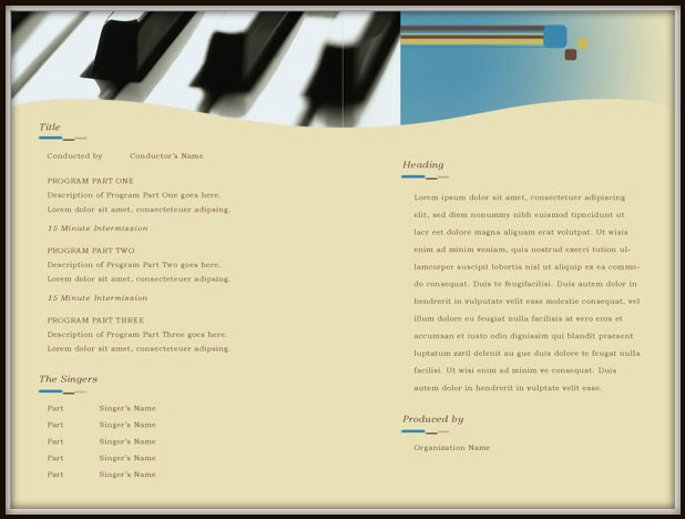 music program template