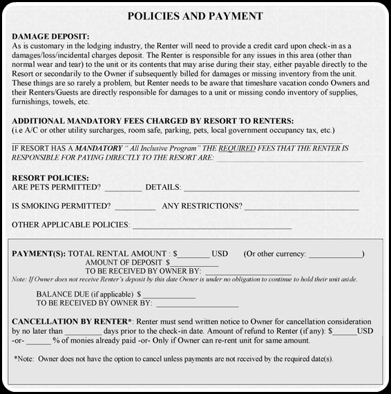 Rental agreement Form