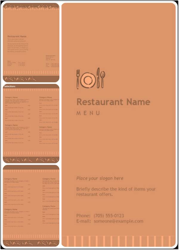 Restaurant menu Example