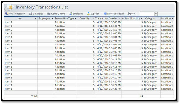 Access Inventory Database Template