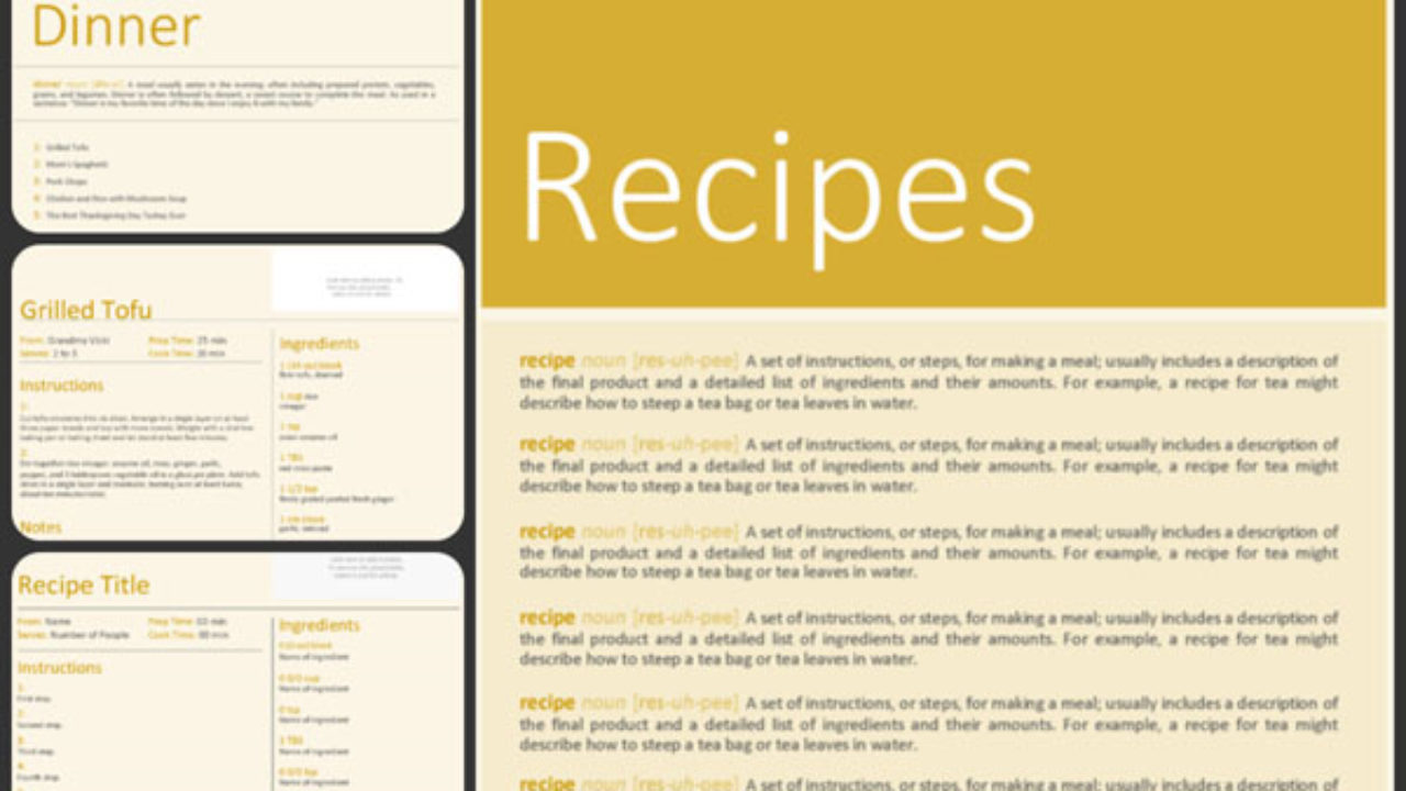 Recipe Cookbook Template from www.excelwordtemplates.com