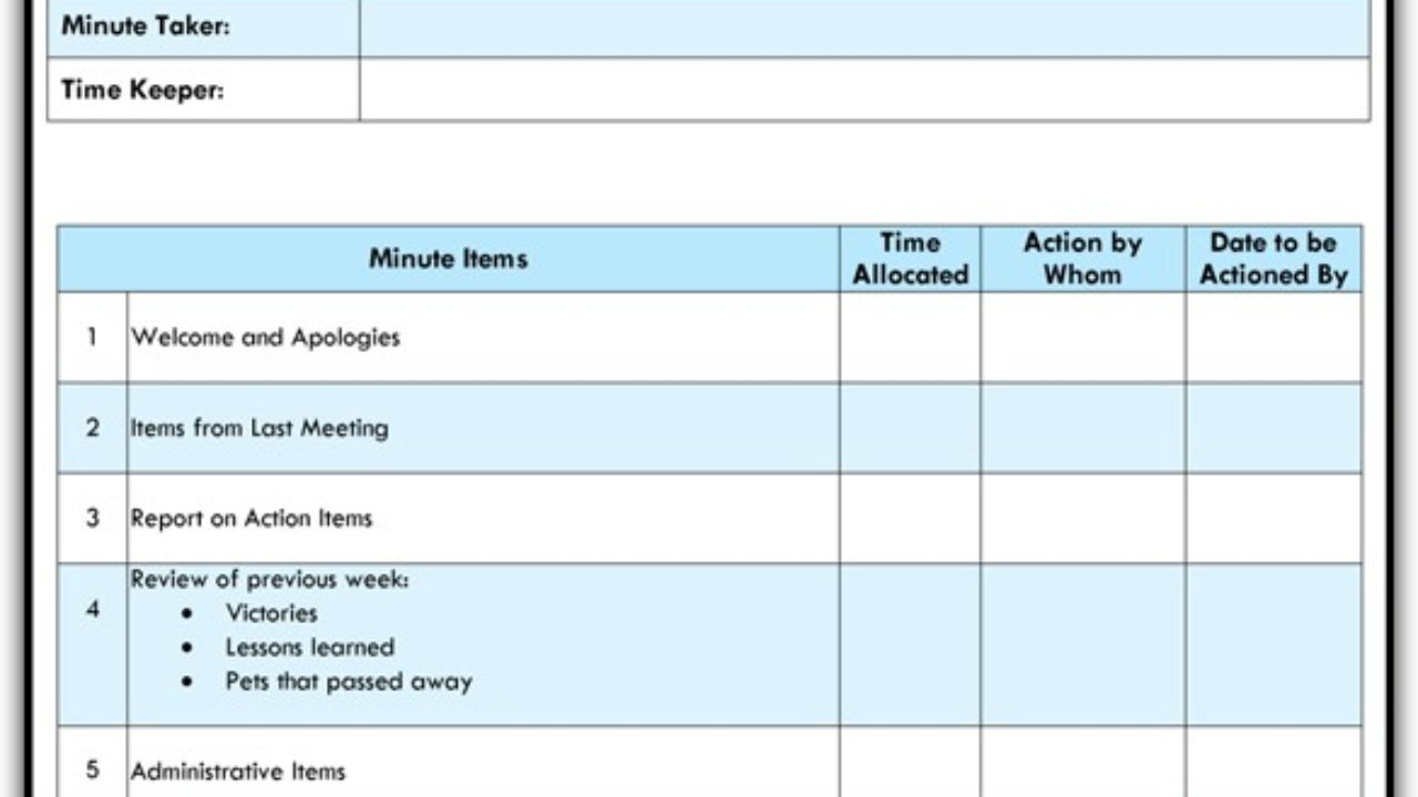 Weekly Staff Meeting Agenda Template from www.excelwordtemplates.com