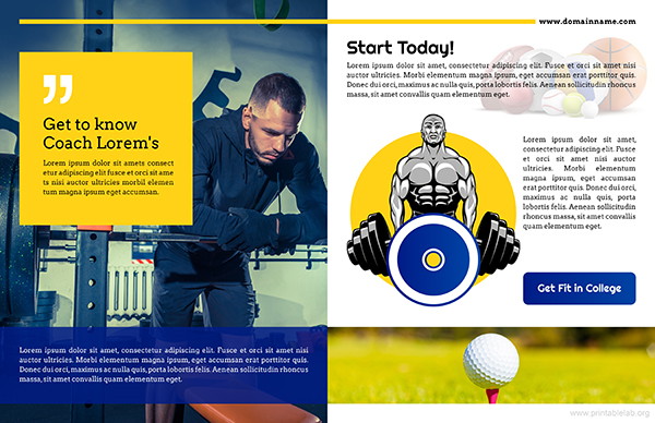 College Sports Magazine Template Inner Page