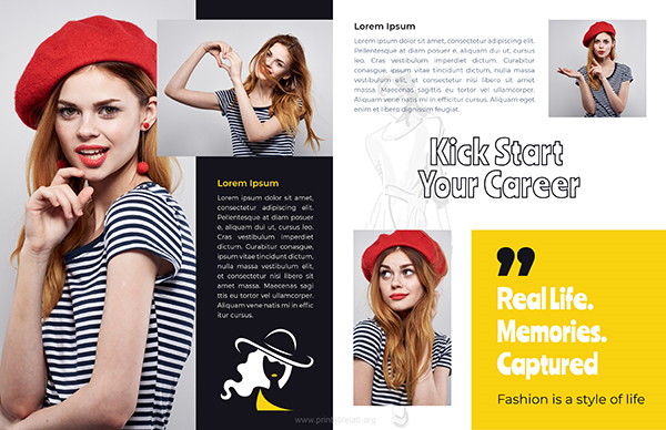 Fashion College Magazine Template Inner Page
